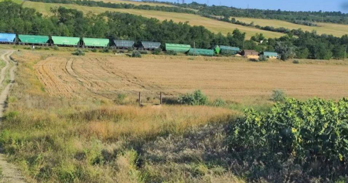 У Молдові шість вагонів із зерном, що їхали в Україну, відʼєдналися від потяга та зійшли з рейок