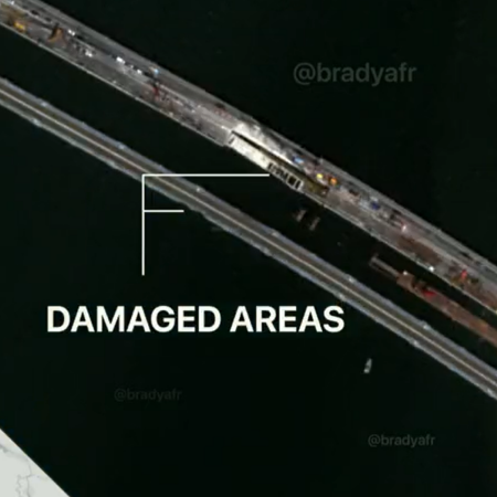 New satellite images show repair work on the Kerch Bridge