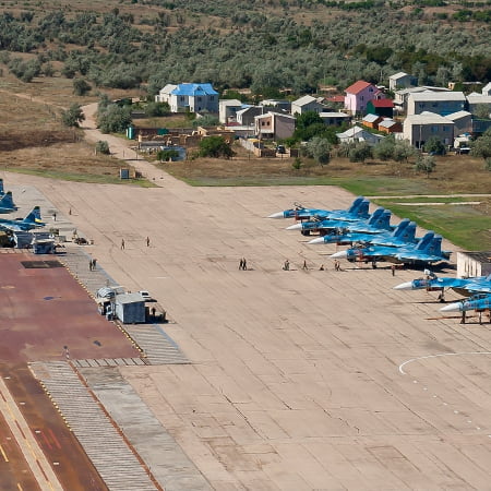 The Russians stored Su-30SM, Su-24 and Il-76 aircraft at the airfield "Saky" in the temporarily occupied Crimea,