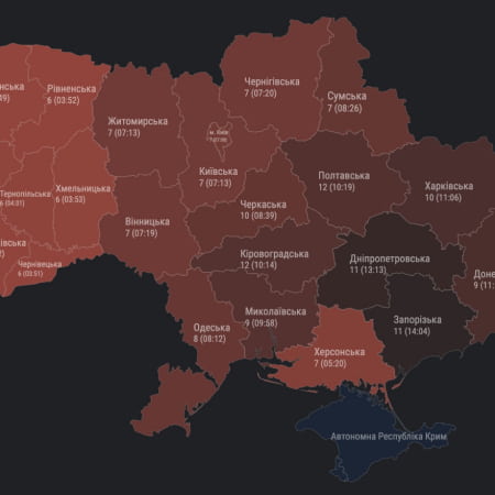 Протягом 24 серпня в Україні оголосили 189 повітряних тривог