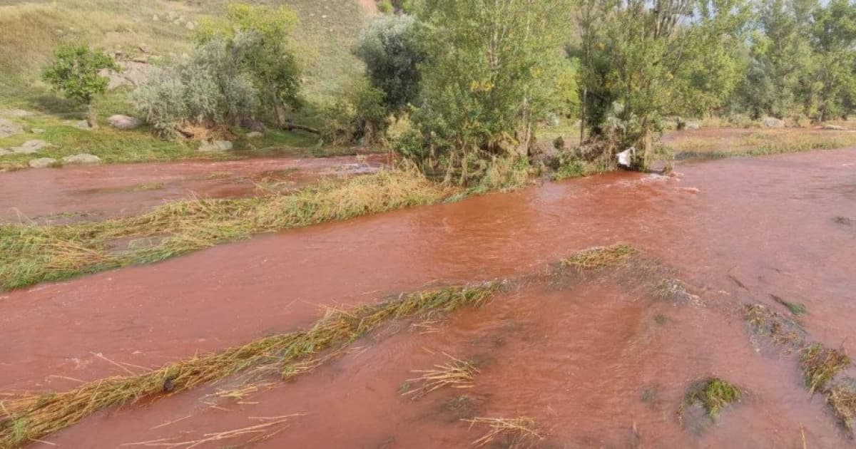 У Кривому Розі почервоніла вода в річці Інгулець