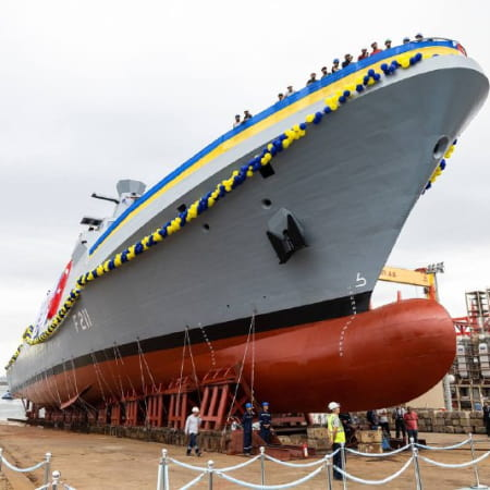 The future flagship of the Naval Forces of Ukraine, the corvette "Hetman Ivan Mazepa", was launched in Türkiye