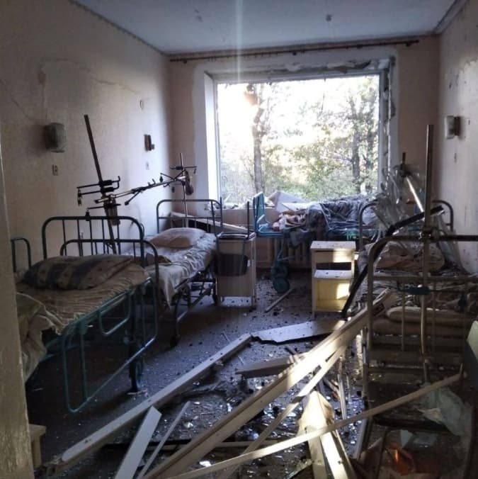 The Russian military shelled a hospital in the Kupiansk district of the Kharkiv region