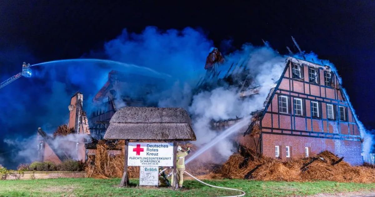 A hostel for Ukrainian refugees burned down in Germany