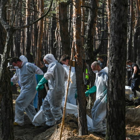 A total of about 1,000 bodies were exhumed in the de-occupied territories of eastern Ukraine