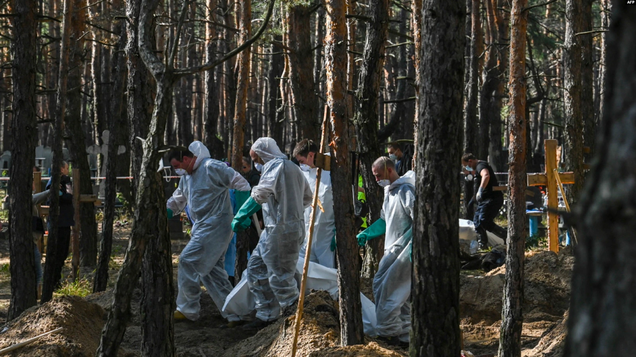 A total of about 1,000 bodies were exhumed in the de-occupied territories of eastern Ukraine