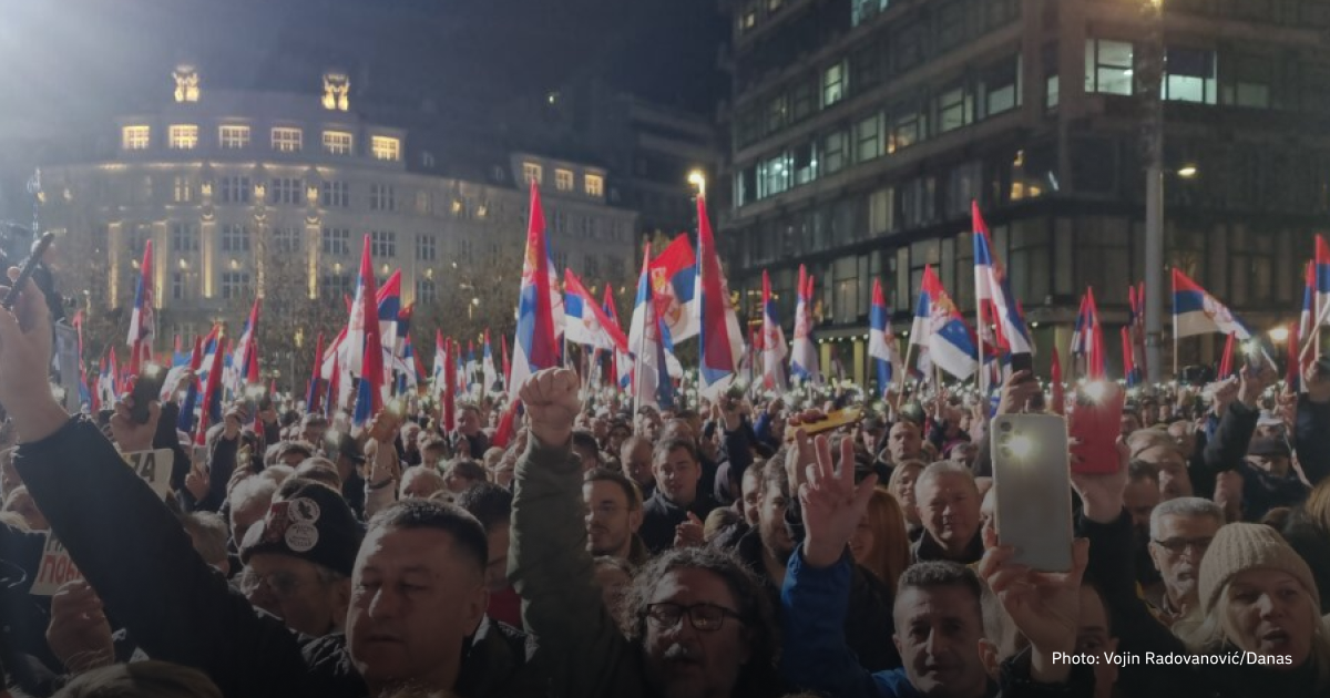 Protests against election results in Belgrade, Serbia