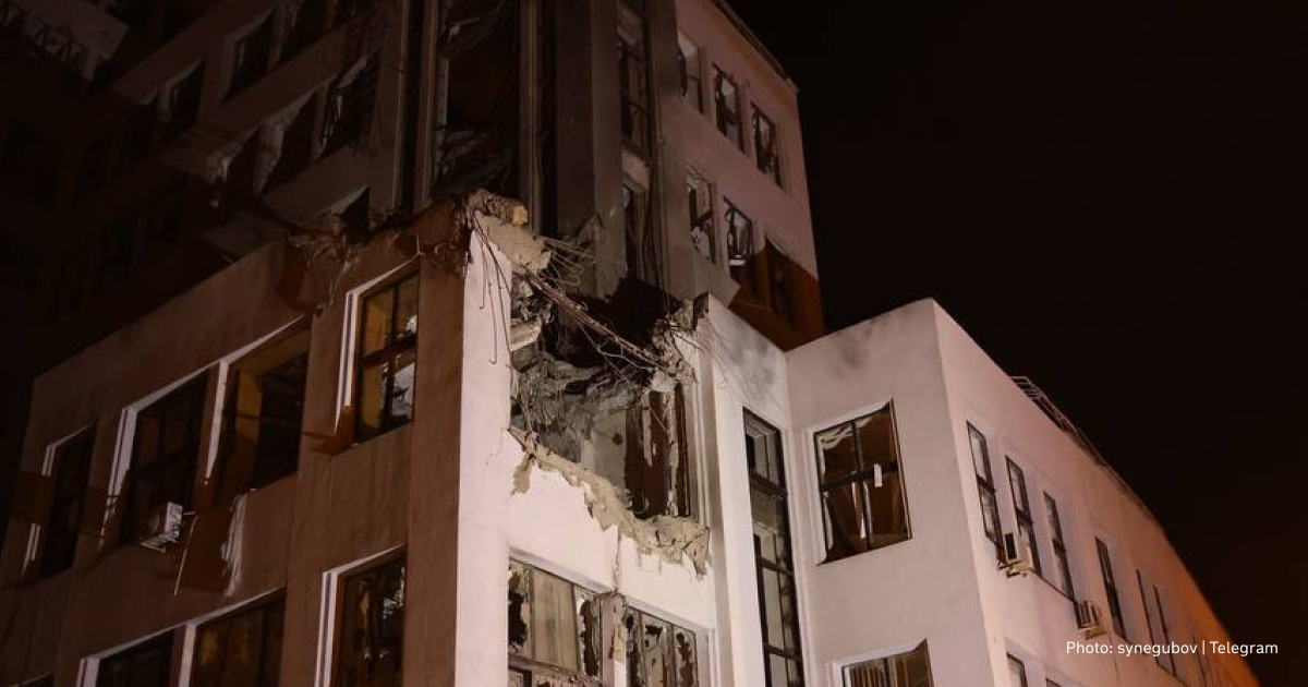 Russian glide bomb attack damages protected by UNESCO Derzhprom building in Kharkiv